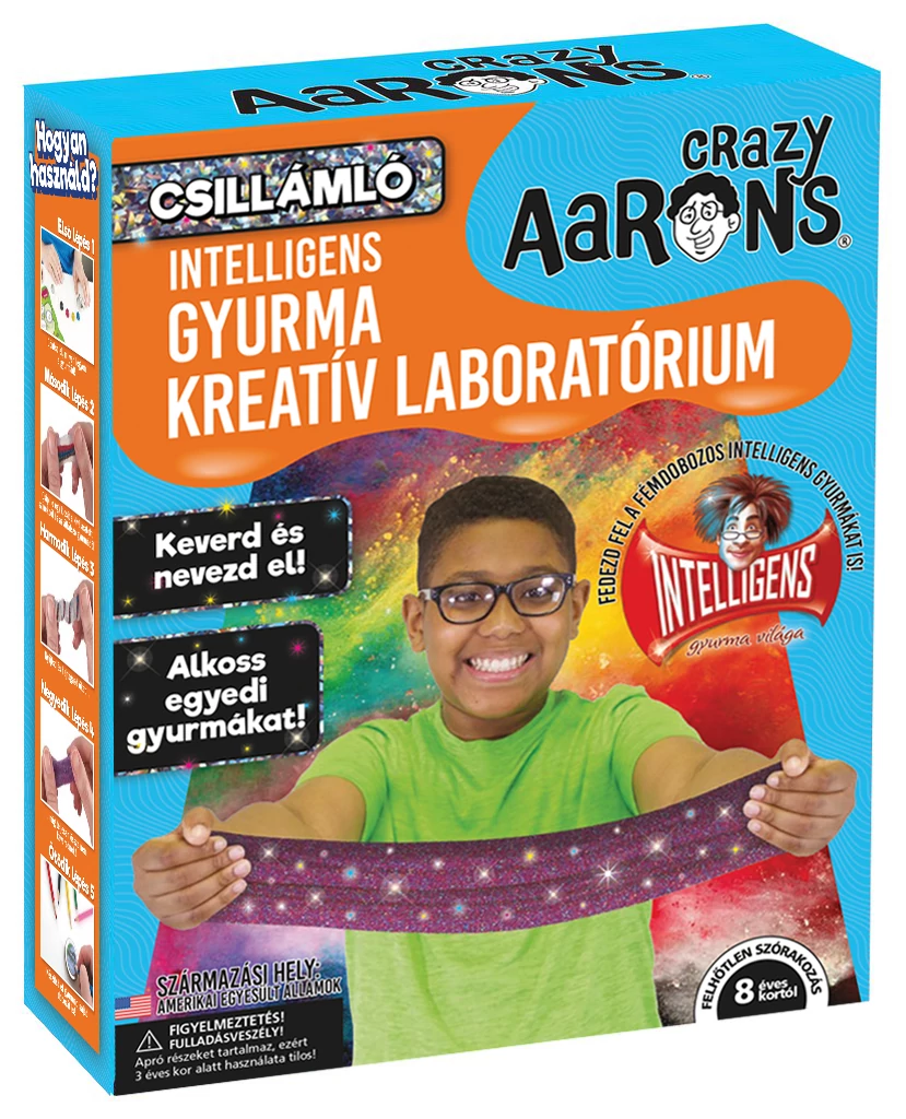 Intelligens Gyurma kreatív laboratórium, csillámló szett